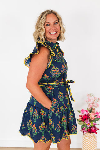 Easy On The Eyes Dress - Navy
