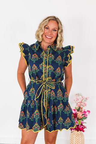 Easy On The Eyes Dress - Navy