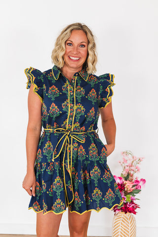 Easy On The Eyes Dress - Navy