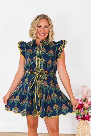 Easy On The Eyes Dress - Navy