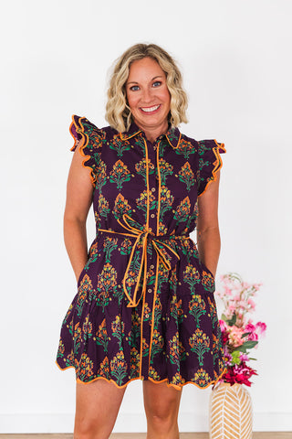 Easy On The Eyes Dress - Eggplant