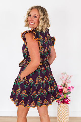 Easy On The Eyes Dress - Eggplant