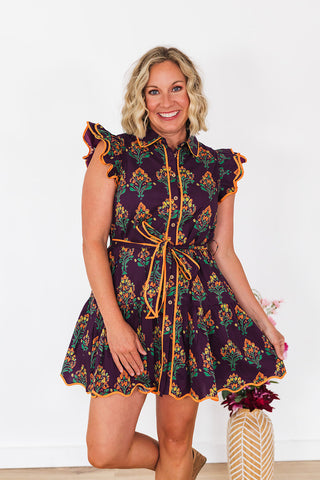 Easy On The Eyes Dress - Eggplant