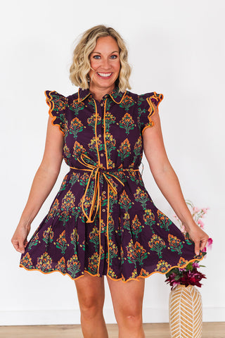Easy On The Eyes Dress - Eggplant