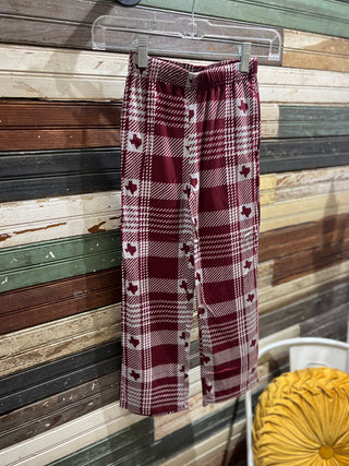 Youth Howdy Plaid Sleep Pants - Maroon