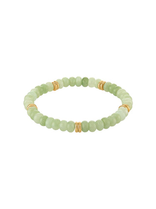 Gemstone Stretch Bead Bracelet Light Green