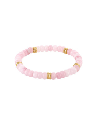 Gemstone Stretch Bead Bracelet Light Pink