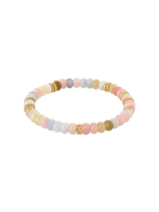 Gemstone Stretch Bead Bracelet Pastel Multicolored
