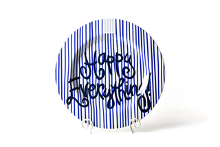 Indigo Skinny Stripe Happy Everything Big Round Platter