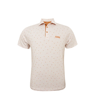Texas Longhorns White Mirco Steerhead & State Print - Polo