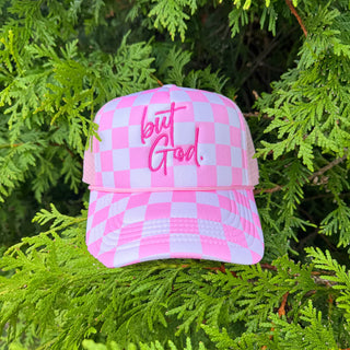 But God Trucker Hat - Pink
