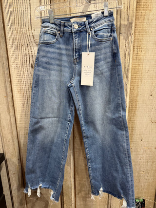 Hello High Rise Crop Wide Step Hem Jeans