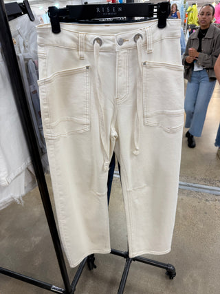 Connie Chameleon Ivory Barrel Jeans