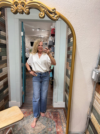 Hello High Rise Crop Wide Leg Jean