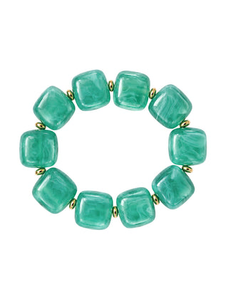 Lainey Gemstone Stretch Bracelet - Seafoam