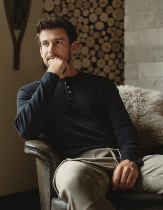 Black - Puremeso Everyday Henley Top