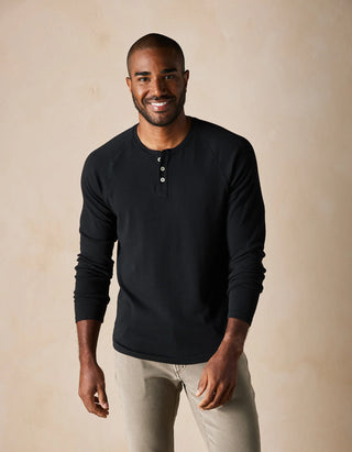 Black - Puremeso Everyday Henley Top
