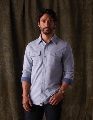 Textured Knit Shirt - Vintage Blue