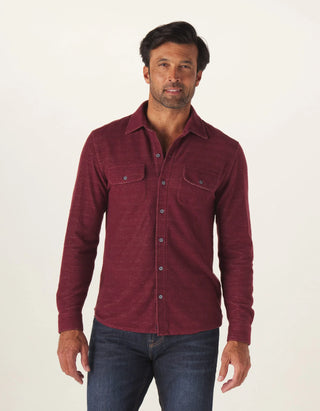 Wine - Textured Knit Shirt
