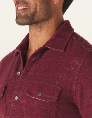 Wine - Textured Knit Shirt