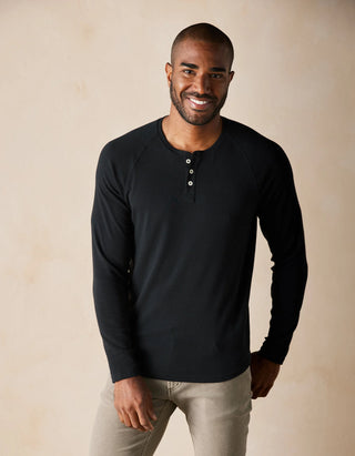 Black - Puremeso Everyday Henley Top