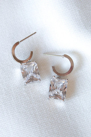 Prism Huggie Silver Earrings