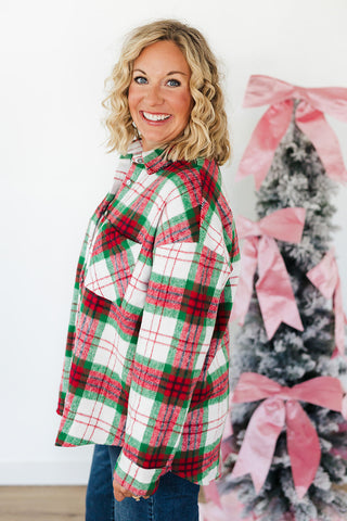 Pretty in Plaid Shacket - Red/Green