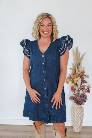 Caylee Dress - Dark Denim