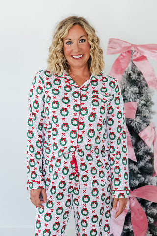 Clara Wreath Long Sleeve Sleep Shirt