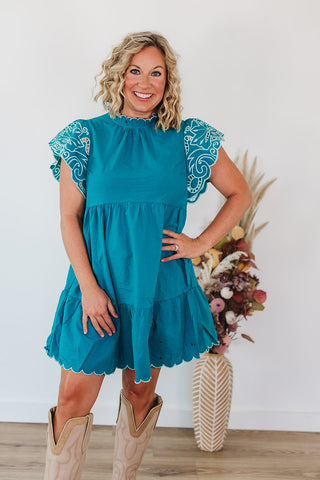Teal Mix Dress