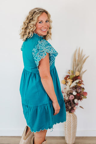 Teal Mix Dress