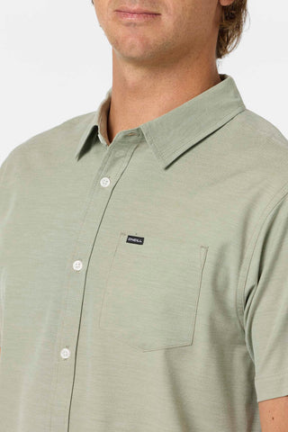 Light Check Standard Fit Shirt - Oil Green