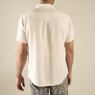 The Wyatt Pearl Snap Short Sleeve Shirt - Antique White