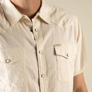 The Wyatt Pearl Snap Short Sleeve Shirt - Antique White
