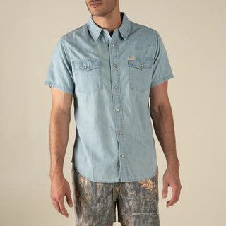 The Wyatt Pearl Snap Short Sleeve Shirt - Indigo
