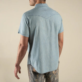 The Wyatt Pearl Snap Short Sleeve Shirt - Indigo
