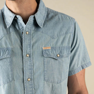 The Wyatt Pearl Snap Short Sleeve Shirt - Indigo