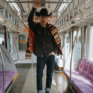 The Wyatt Pearl Snap Long Sleeve Corduroy Shirt - Charcoal