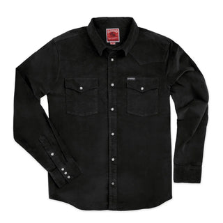 The Wyatt Pearl Snap Long Sleeve Corduroy Shirt - Charcoal