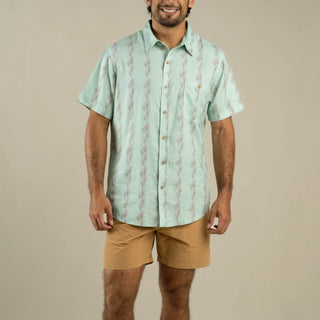 City Slicker Short Sleeve Shirt - Ocotillo Stripe Faded Teal