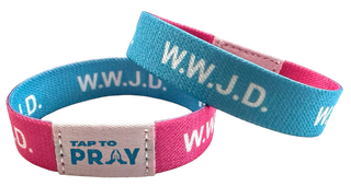 Blue/Pink Wristband - Tap to Pray