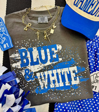 Blue & White Splatter Tee - (PREORDER)