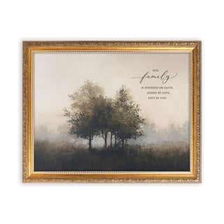 Gold Framed Linen Art - Our Family