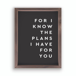 Framed & Simple Framed Art - For I Know The Plans