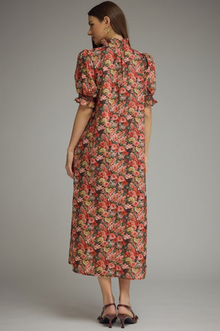 Dreaming of Fall Florals Dress - Brick