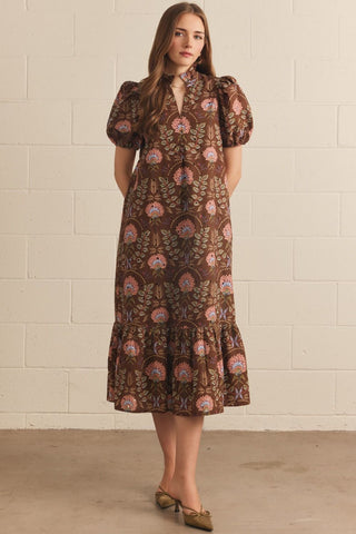 Bohemian Bloom Dress - Brown