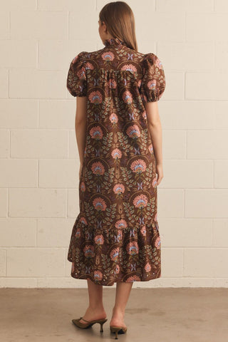 Bohemian Bloom Dress - Brown