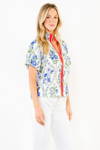 Floral Me Blue Top