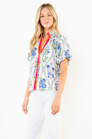 Floral Me Blue Top