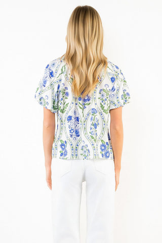 Floral Me Blue Top
